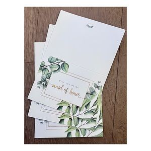 ✨NWT✨ Greenery-themed maid of honor and bridesmaid cards